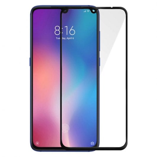 Avizar Protector Cristal Templado Negro para Xiaomi Mi 9
