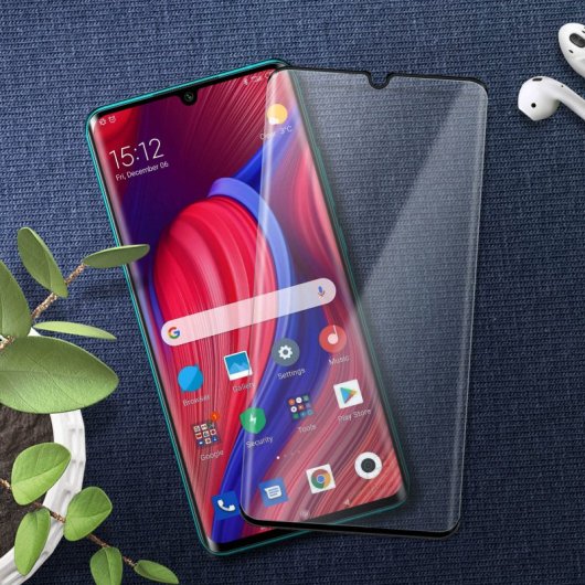 Avizar Protector Cristal Templado Negro para Xiaomi Mi Note 10 Lite