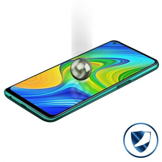 Avizar Protector Cristal Templado Negro para Xiaomi Redmi Note 9