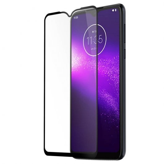 Avizar Protector Cristal Templado Negro para Motorola One Macro