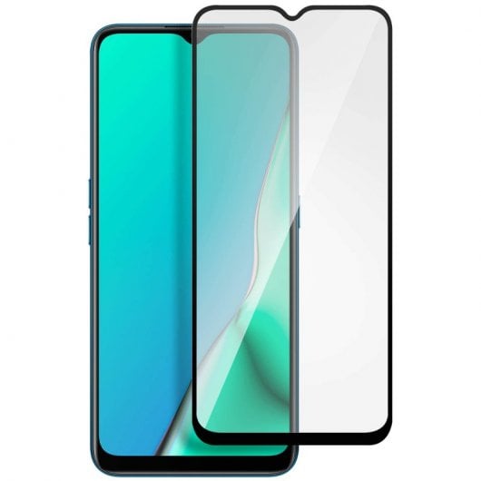 Avizar Protector Cristal Templado Negro para Oppo A5 2020