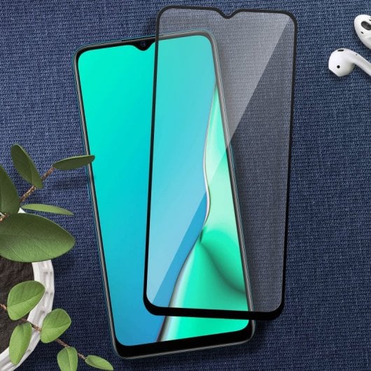 Avizar Protector Cristal Templado Negro para Oppo A5 2020