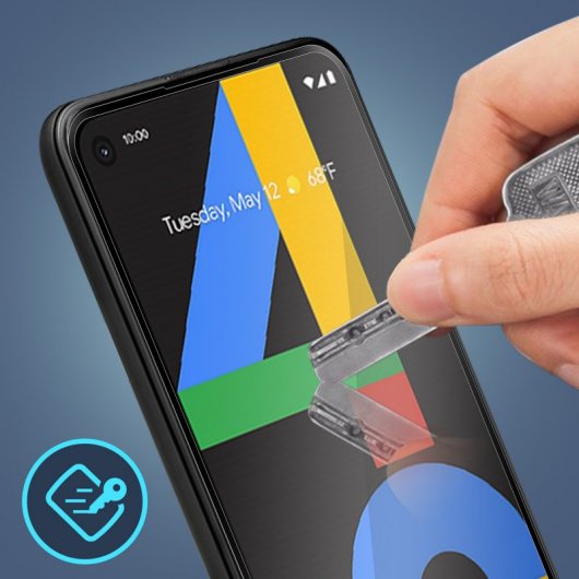 Protecteur en verre trempé noir Avizar pour Google Pixel 4A