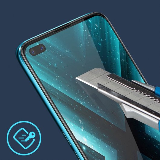 Avizar Protector Cristal Templado Negro para Realme 6 Pro