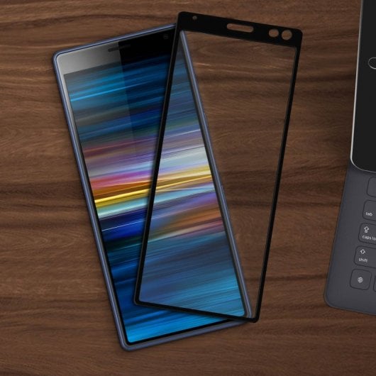 Avizar Protector Cristal Templado Negro para Sony Xperia 10