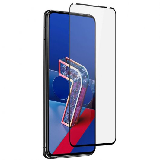 Avizar Protector Cristal Templado Negro para Asus Zenfone 7 Pro ZS671KS