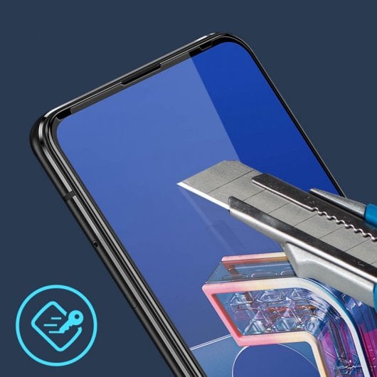 Avizar Protector Cristal Templado Negro para Asus Zenfone 7 Pro ZS671KS