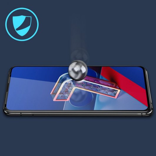 Avizar Protector Cristal Templado Negro para Asus Zenfone 7 Pro ZS671KS