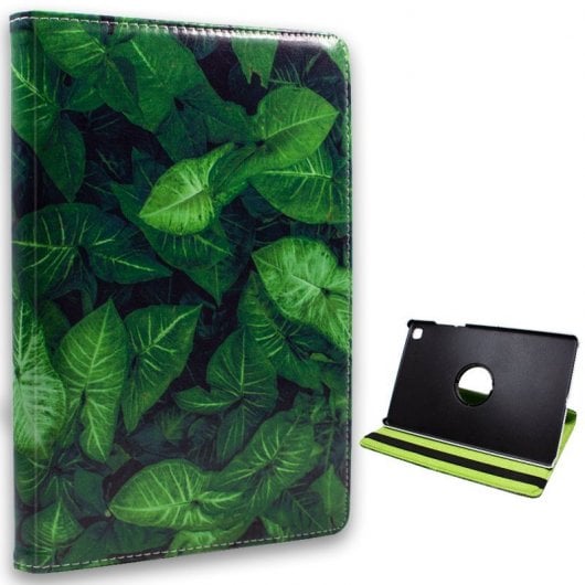 Cool Funda con Dibujos Hojas para Samsung Galaxy Tab A7 T500/T505 Verde