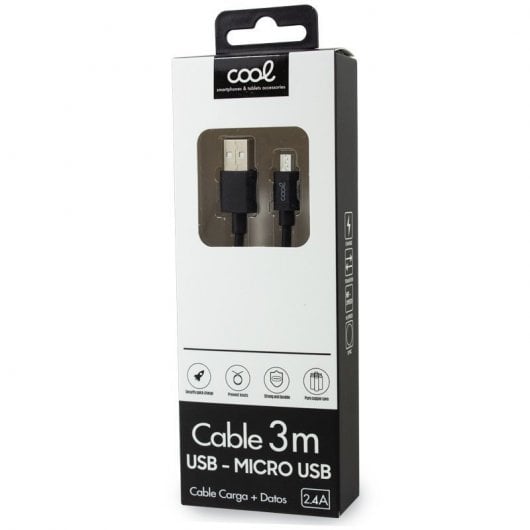 Câble Cool USB vers Micro USB 3m Noir