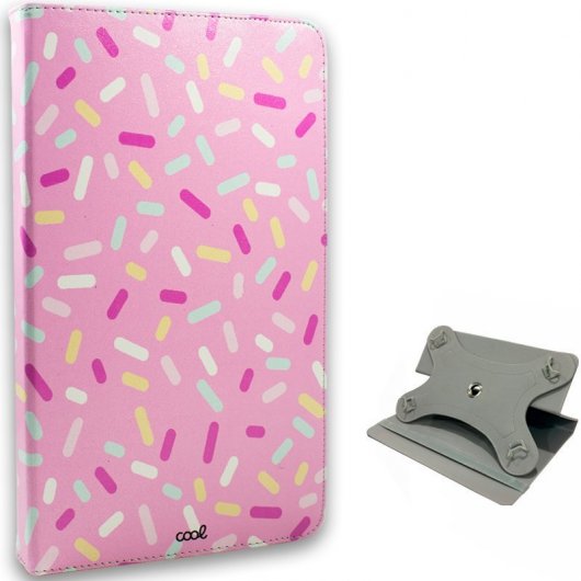 Cool Funda Universal Giratoria con Dibujos Candy para Ebook/Tablets 10" Rosa