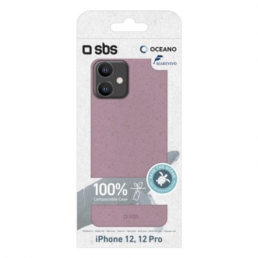 SBS Océano Funda Ecológica Rosa para iPhone 12/12 Pro