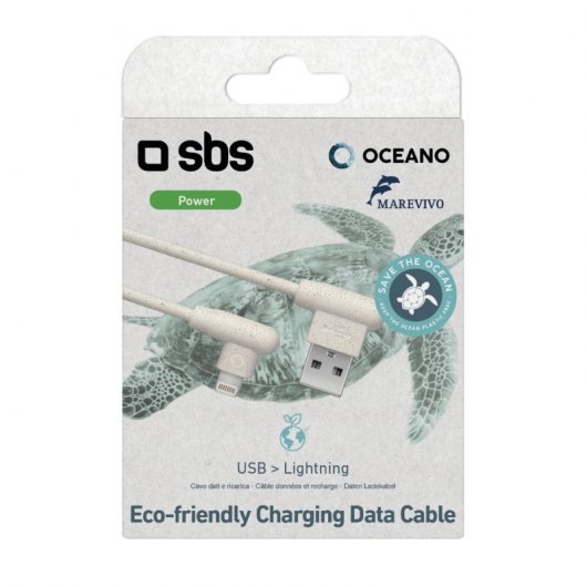 Câble Lightning Écologique SBS USB 2.0 1m Blanc