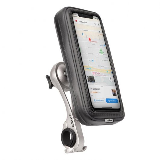 SBS Soporte Aluminio Manillar para Smartphone 6" Negro