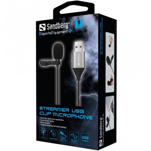 Sandberg Streamer USB Clip Micrófono