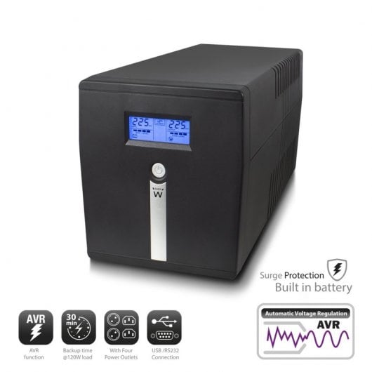 Ewent SAI 1000VA-600W con AVR y Pantalla LCD