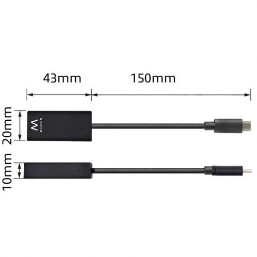 Ewent Adaptador USB-C a HDMI 4K Hembra Negro