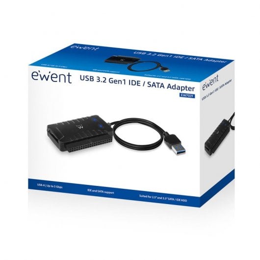 Ewent Adaptador USB 3.2 IDE/SATA 2.5/3.5" Negro
