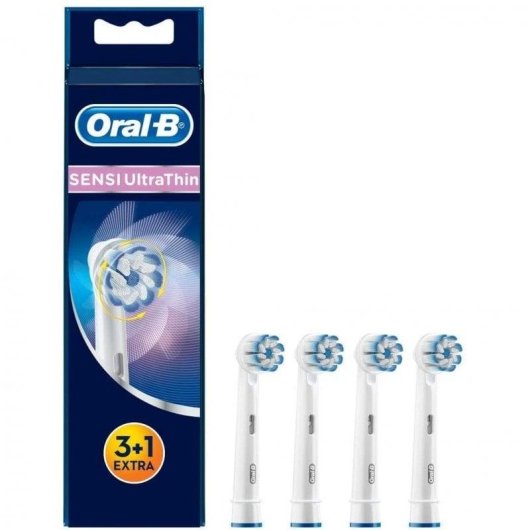 Recargas Escovas Dentes Braun Oral-B Sensi UltraThin 4 Unidades Gengivas Sensíveis