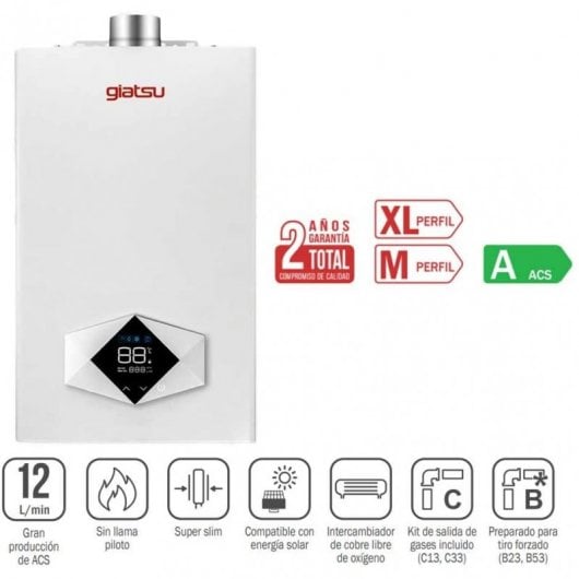 Giatsu Rombo Esquentador Gás Butano/Propano 12L A