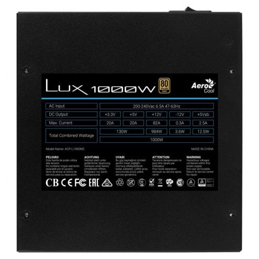 Aerocool LUX1000 1000W 80 Plus Oro