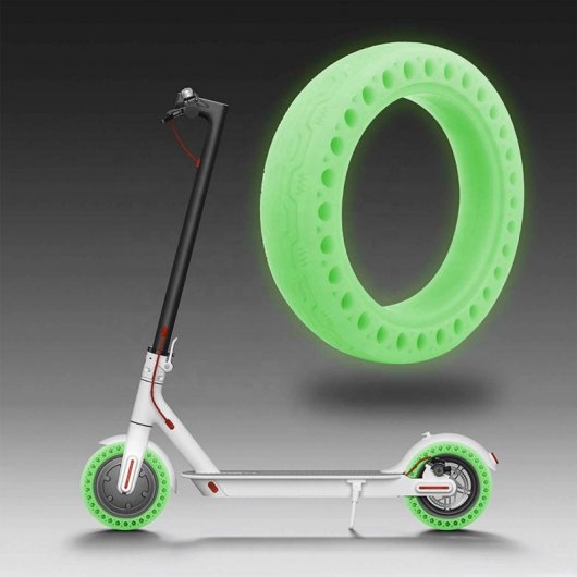 Neumático Sólido Panel de Abeja Verde fluorescente 8.5" para Patinete Xiaomi M365/Pro/1S/Essential/Pro2