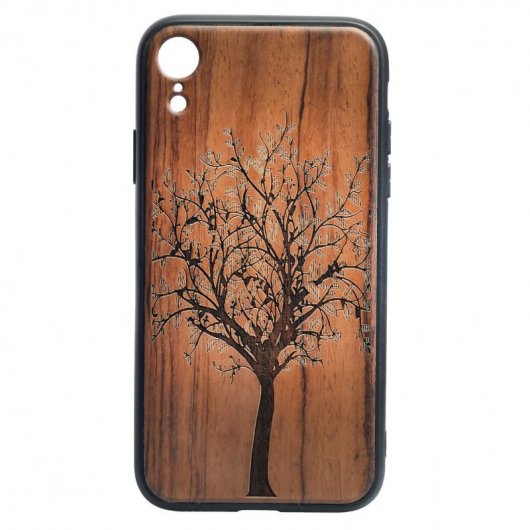 Funda Madera Tallada Árbol para iPhone XR