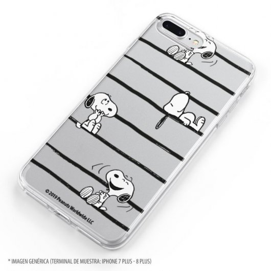 Funda Oficial de Peanuts Snoopy Rayas Snoopy para iPhone 7 Plus