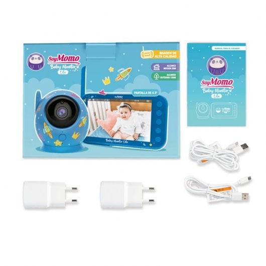 SoyMomo Baby Monitor Lite Vigilabebés Inalámbrico Azul