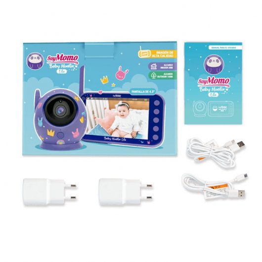 SoyMomo Baby Monitor Lite Vigilabebés Inalámbrico Lila
