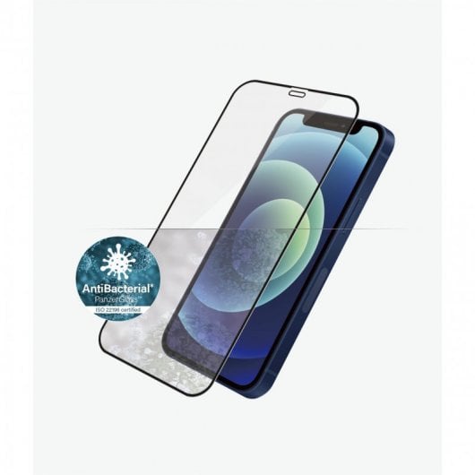 Panzer Glass Protector de Pantalla Antibacterial para iPhone 12 Mini Negro