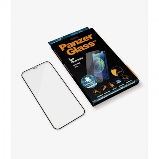 Panzer Glass Protector de Pantalla Antibacterial para iPhone 12 Mini Negro