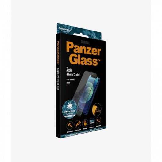 Panzer Glass Protector de Pantalla Antibacterial para iPhone 12 Mini Negro