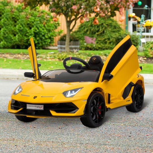 HomCom Lamborghini SVJ Coche Eléctrico Amarillo