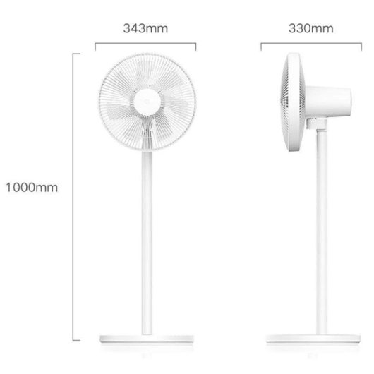 Ventoinha de Pé Xiaomi Mi Smart Standing Fan 2 Lite 38W 3 Velocidades WiFi Ultra Silenciosa