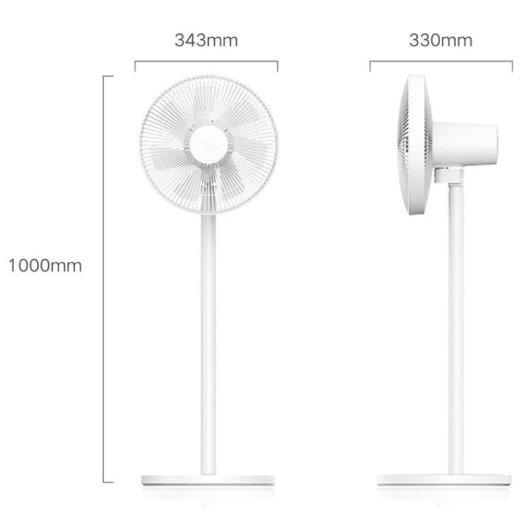 Ventoinha de Pé Xiaomi Mi Smart Standing Fan 2 Lite 38W 3 Velocidades WiFi Silenciosa