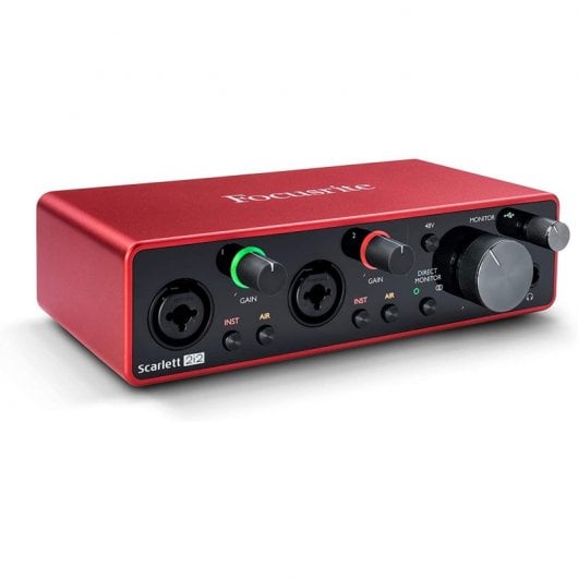 Focusrite Scarlett 2i2 Studio Pack de Interfaz de Audio + Micrófono Condensador + Auriculares