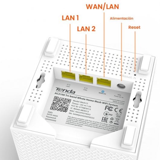 Tenda MW12 Confezione da 2 sistemi WiFi Mesh Tri-Band AC2100