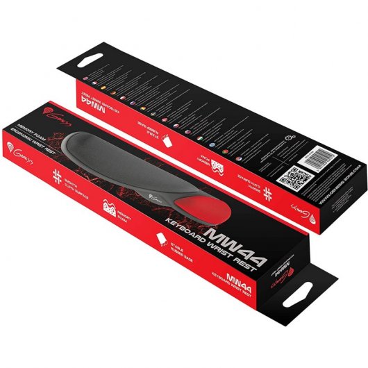 Genesis MW44 Reposamuñecas Negro/Rojo