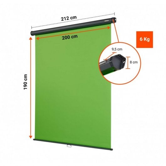 Celexon Mobile Lite Chroma Key Enrollable 200x190cm