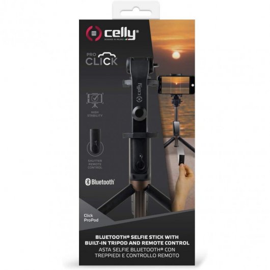 Celly Click Propod Tripod Monopod Bluetooth Negro