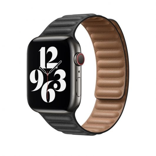 Apple Correa Eslabones de Piel Negra 44mm para Apple Watch
