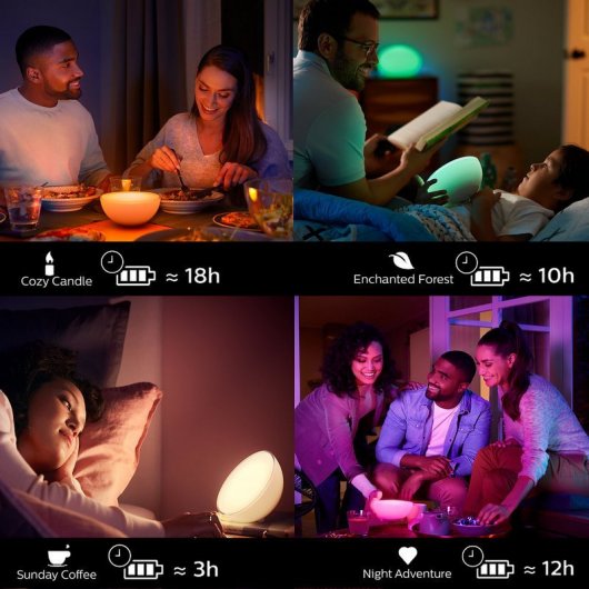 Philips Hue Pack  Go V2 Lámpara de Mesa LED RGB +  Bombilla LED E27 9W RGB