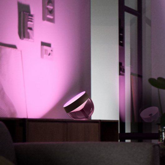 Philips Hue Pack Iris Lámpara de mesa LED RGB Negra + Interruptor Atenuador Inalámbrico V2