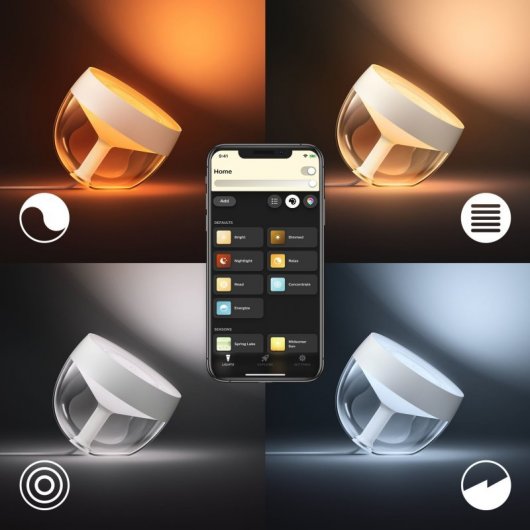 Philips Hue Pack Iris Lámpara de Mesa LED RGB +  Puente de Conexión