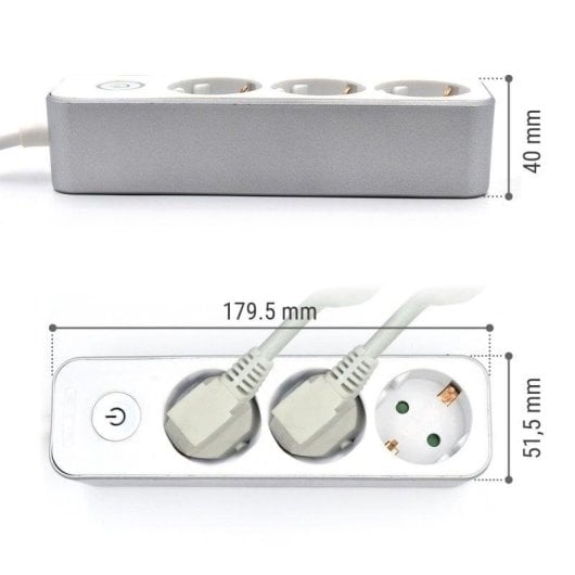 Régua de tomadas Welly Enjoy It WY13163 3 tomadas Schuko proteção infantil interruptor