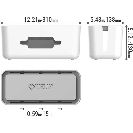 Welly Enjoy IT WY13150 Caja Recogecables Blanco/Gris