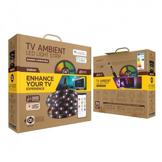 Tira LED WiFi RGB Muvit iO avec Capteur Ambiant et Sonore 3m
