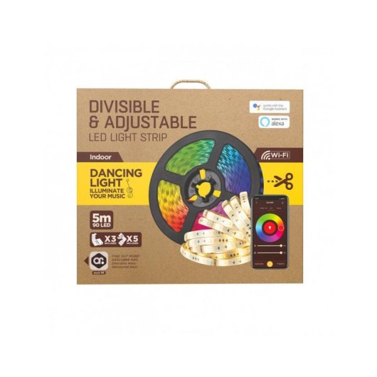 Tira LED WiFi Muvit iO 5m RGB+CCT con Adattatori