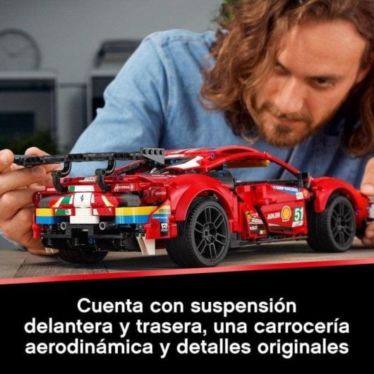 Kit de construcción LEGO® Technic 42125 Ferrari 488 GTE “AF Corse #51” (1677 piezas)